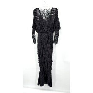 vintage 70s WITCHCORE DRESS lace witchicore goth emo whimsigoth boho black M